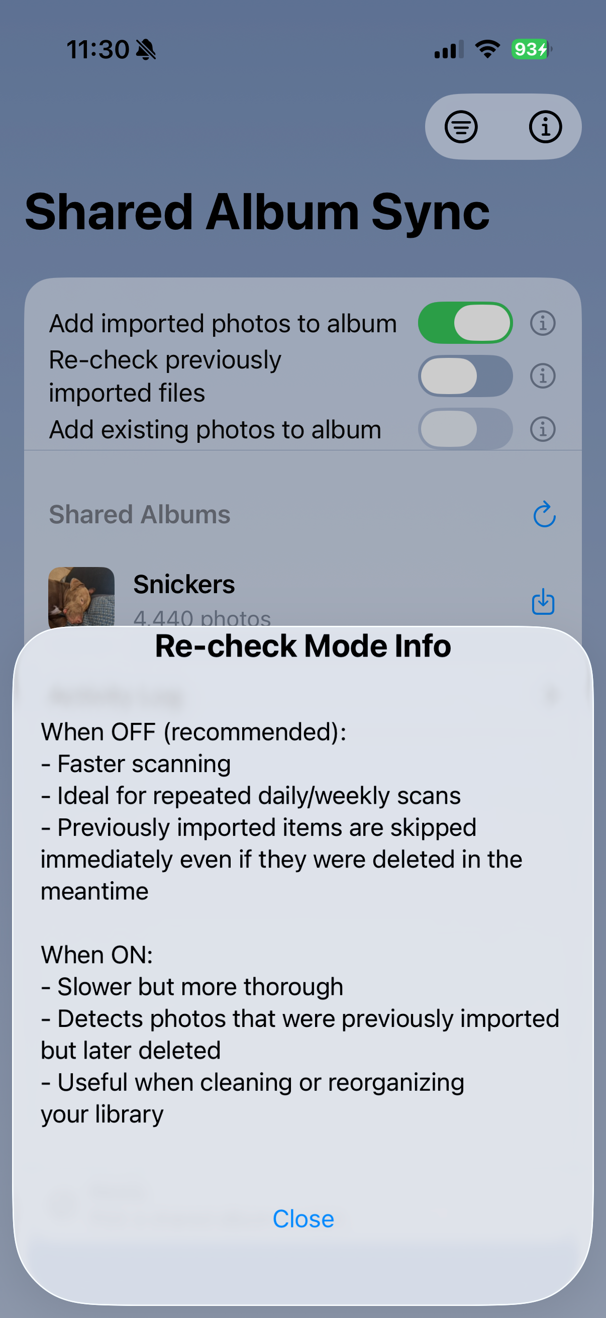 PhotoGraph Shared Album Sync screenshot 3