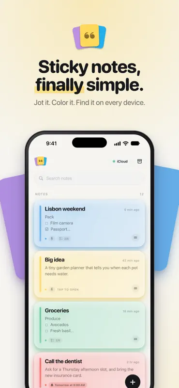 Qote: Sticky Notes & Checklist screenshot 1 of 7