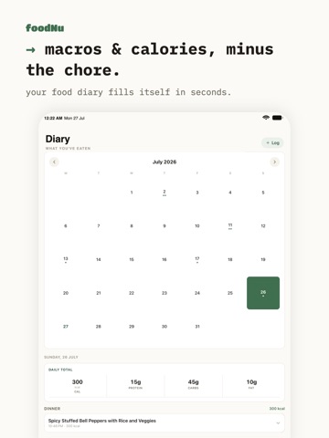foodNu — fridge to recipe iPad screenshot