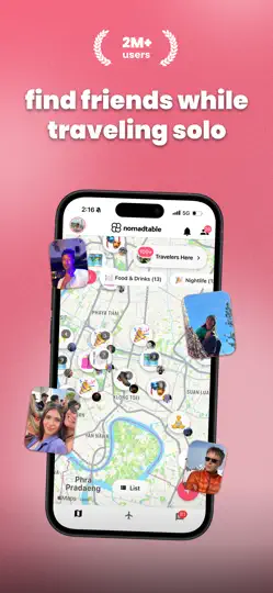Captura de pantalla de Nomadtable: Travel Friends en iPhone 1