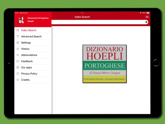 Dizionario Portoghese Hoepli iPad screenshot