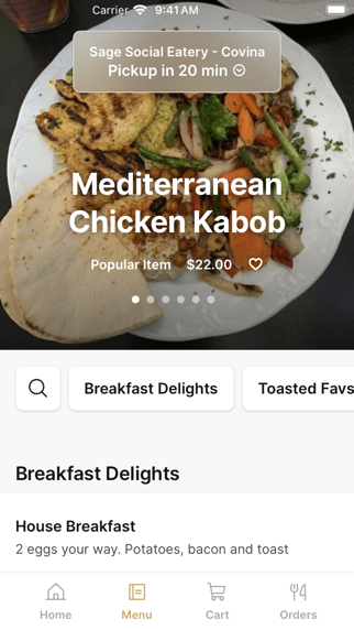 Sage Social Eatery app screenshot 2