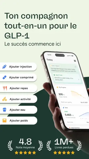 Capture d'écran de Glowise: Tracker GLP-1 &carnet sur iPhone 1