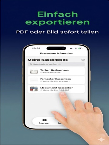 Kassenbon Scanner & Garantie iPad screenshot