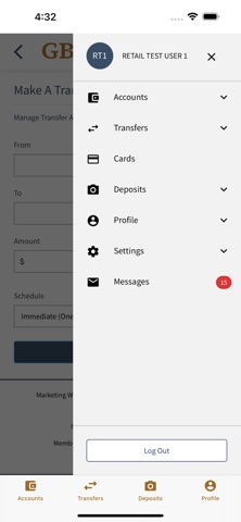 Gainey Business Bank Retail iPhone screenshot