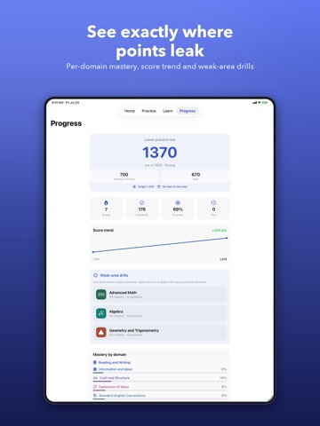 SAT Prep 2026: Digital Test iPad screenshot