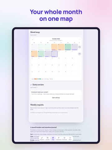 EmoAtlas: Mood Tracker Journal iPad screenshot