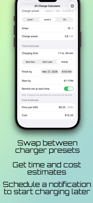 EV Charging Calculator Screenshot 3 of 3