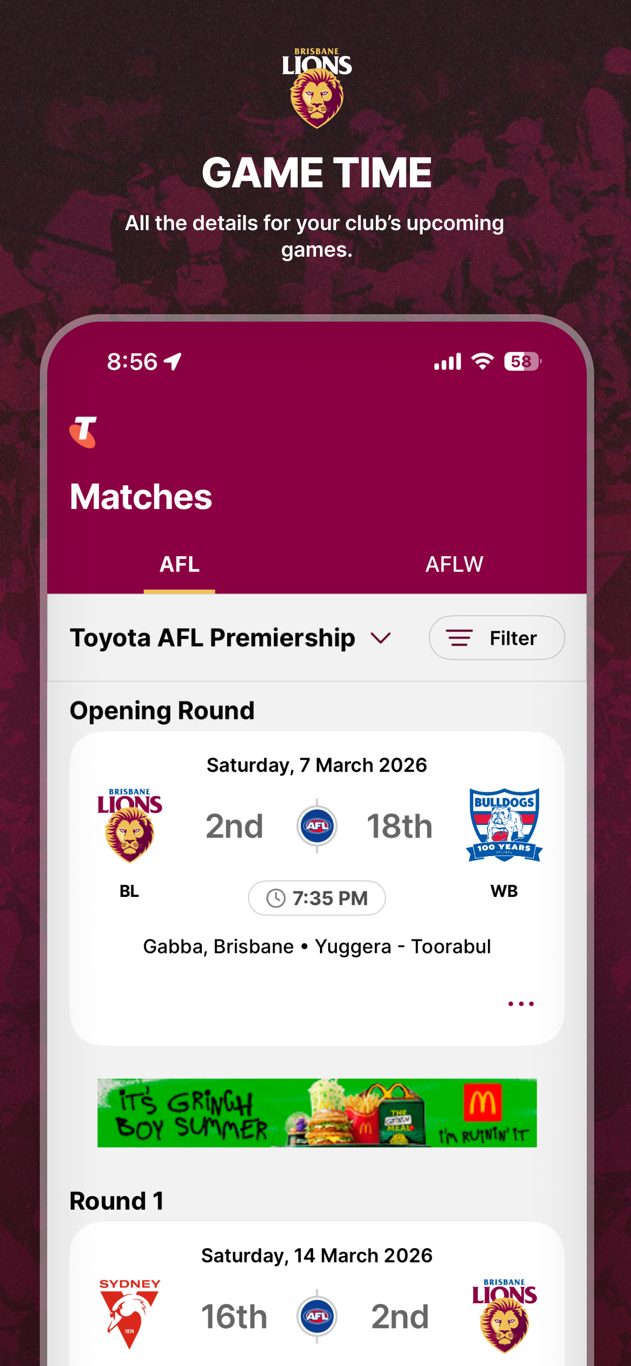 Brisbane Lions Official App screenshot 4