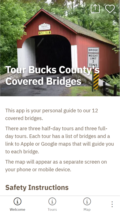 Screenshot 1 of Bucks County Covered Bridges App