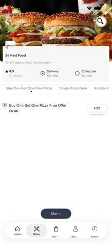 Ze Fast Food-Order Food Online iPhone screenshot