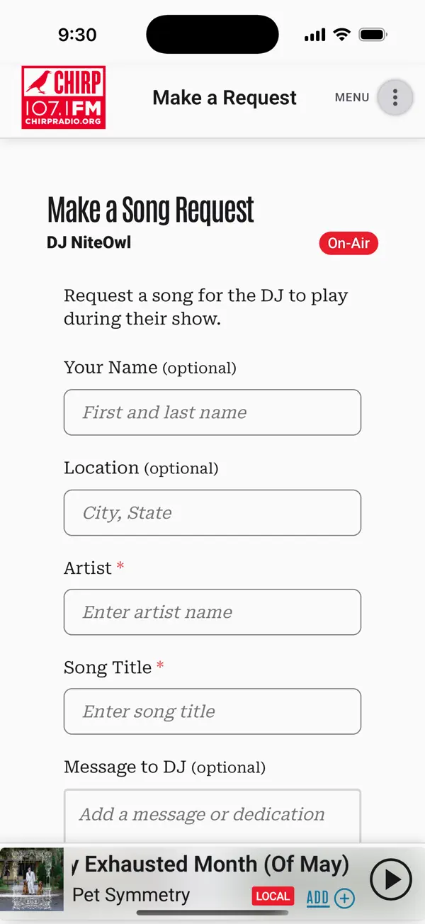 Screenshot #3 pour CHIRP Radio