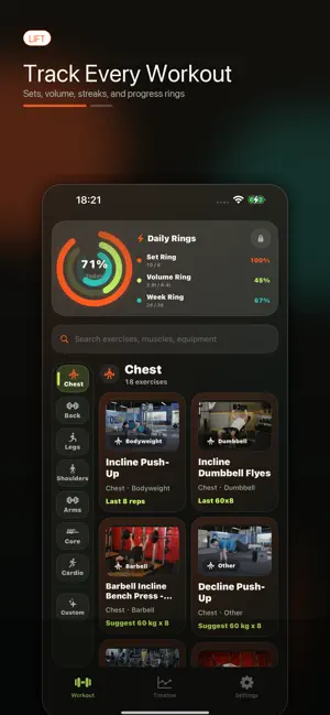 Lift: Gym Tracker Workout Log screenshot 1
