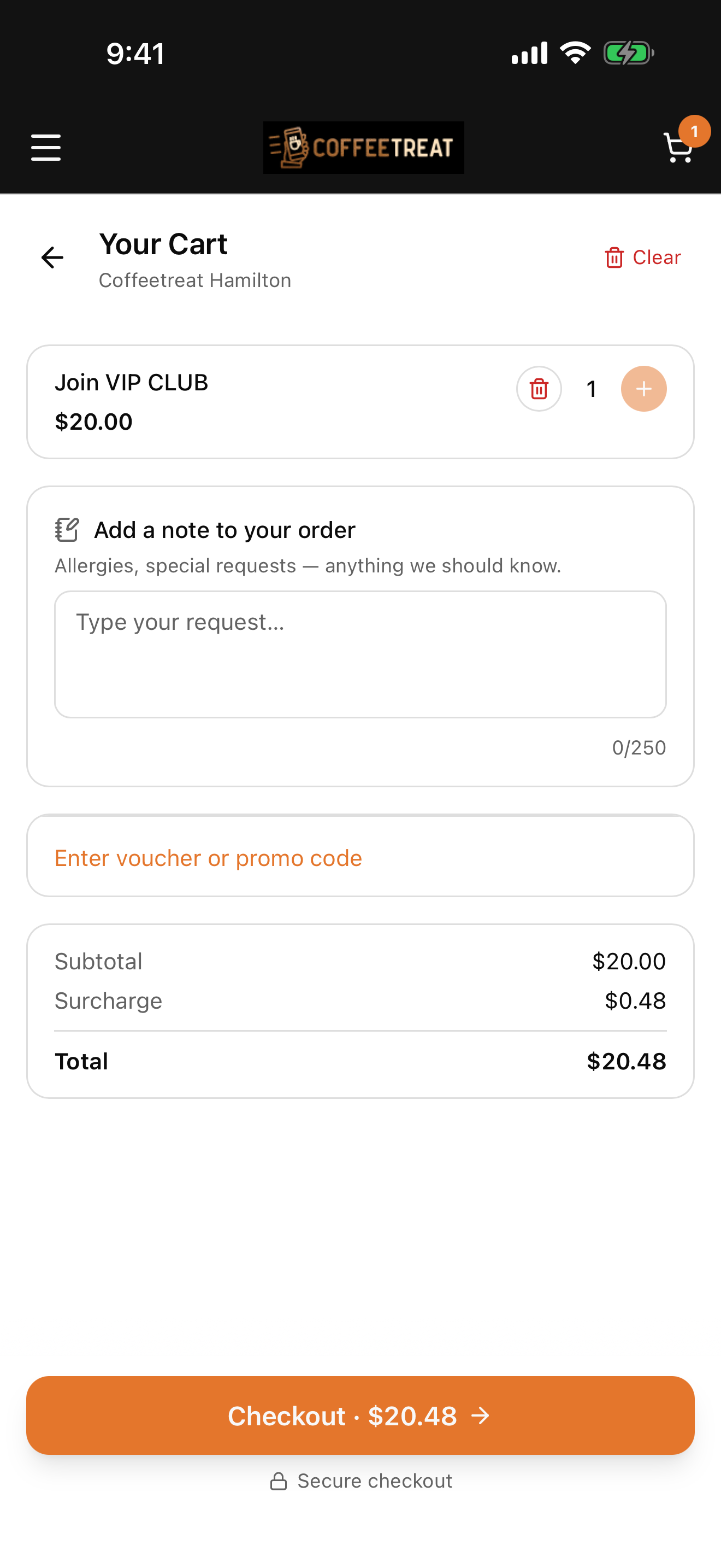 Coffeetreat: Order Ahead screenshot 3