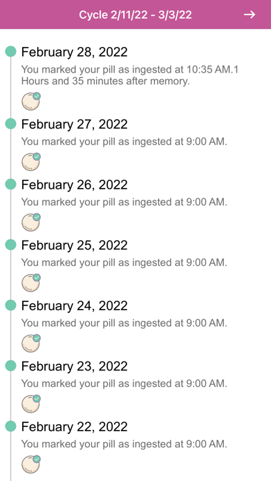 BC Pill Reminder Screenshot