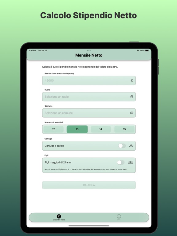 Screenshot #4 pour Calcolo Stipendio Netto