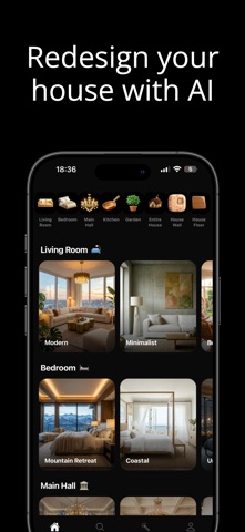 AI Home Design Interior iPhone screenshot