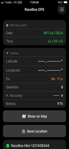 RaceBox GPS Info iPhone screenshot