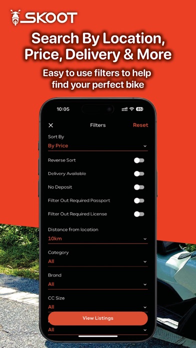 Skoot - Motorcycle Rental App Screenshot