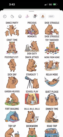 Capybara Parent Stickers Screenshot 2 of 4