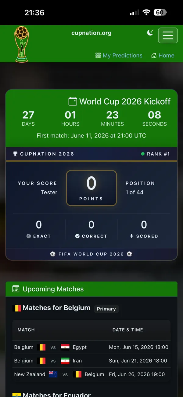 Screenshot #1 pour CupNation