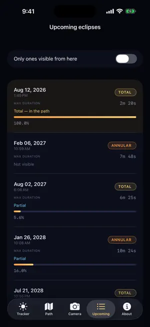 Umbro - Eclipse Tracker screenshot 3