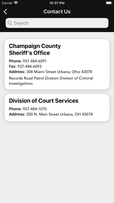 Champaign County Sheriff OH Screenshot