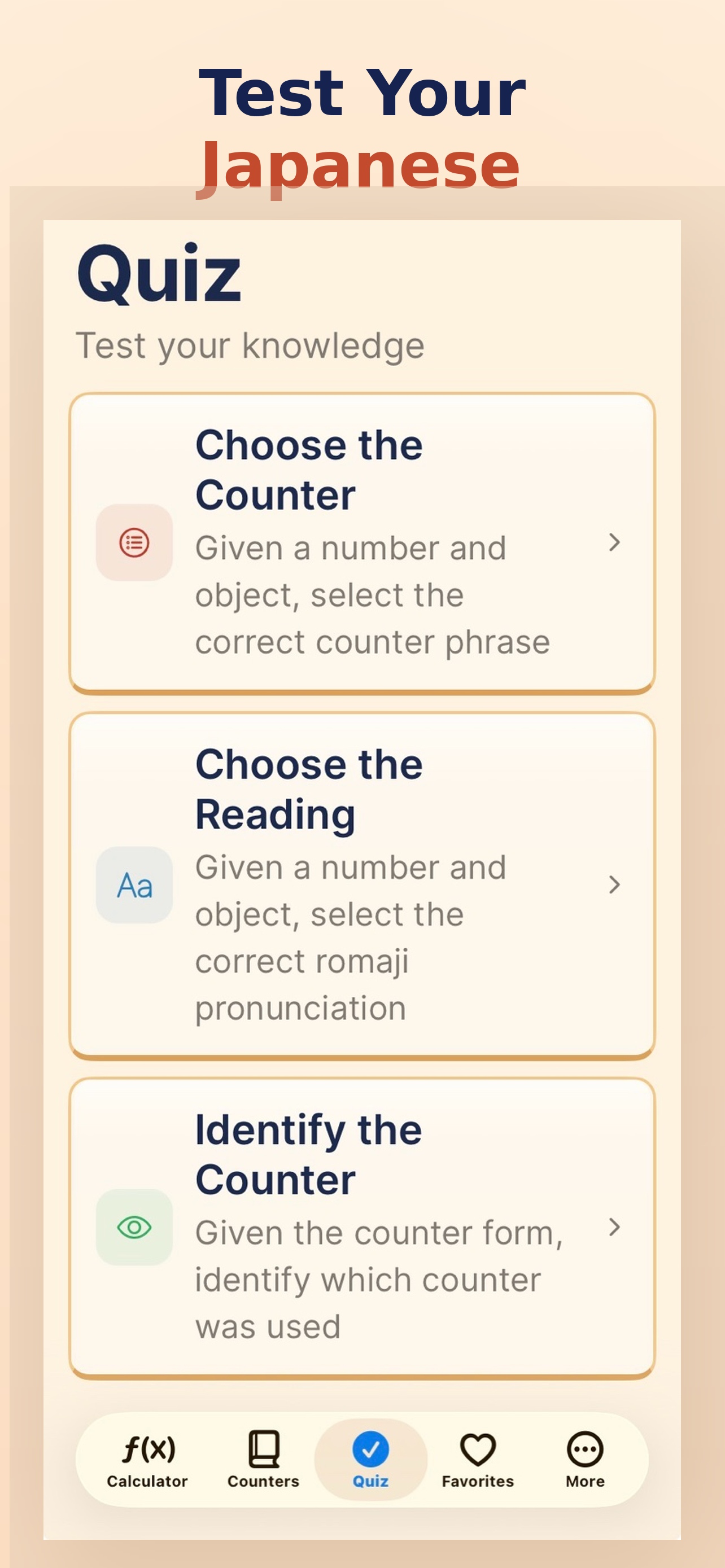 Japanese Counter Calculator