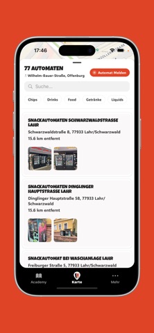 SnackLocator App screenshot