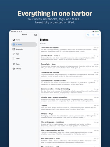 Harbor Notes iPad screenshot