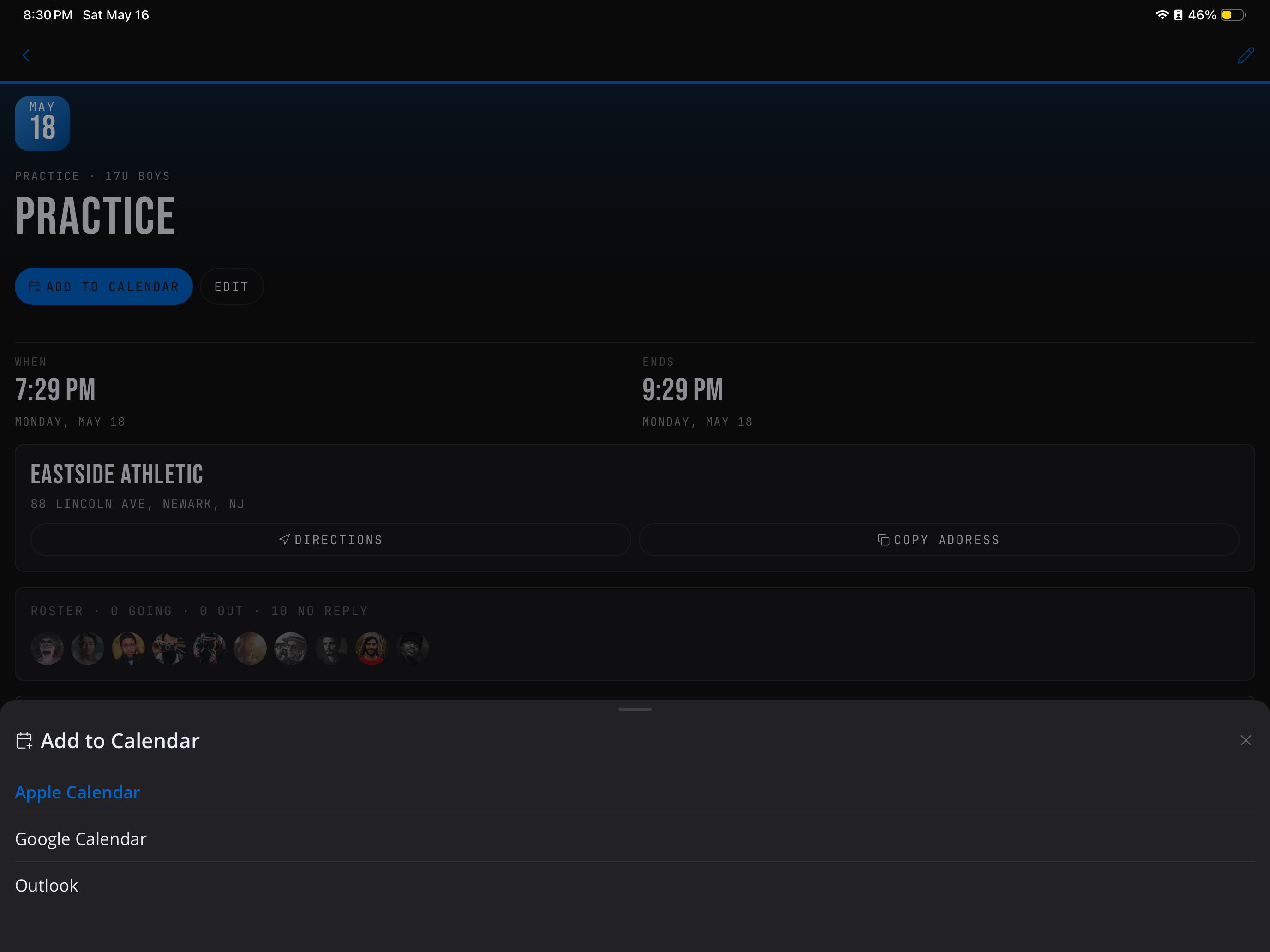 GameOS: Team App for Coaches