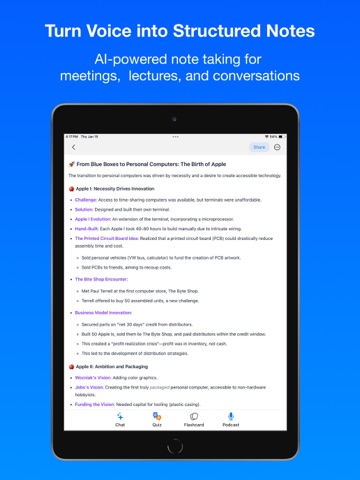 EaseNote: AI Note Taker iPad screenshot