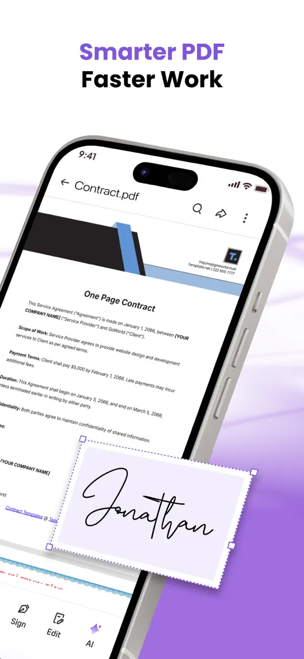 Screenshot #1 pour AI PDF Editor: Sign, Highlight