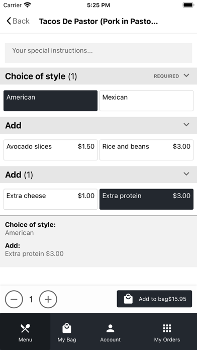 Oasis Mexican Grill Screenshot