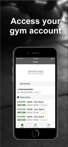 SPRYNG Wellness Studio iPhone screenshot
