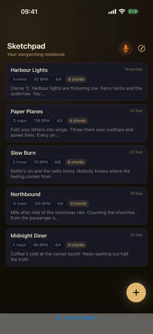 SUS4 Sketchpad: Song Ideas screenshot 2