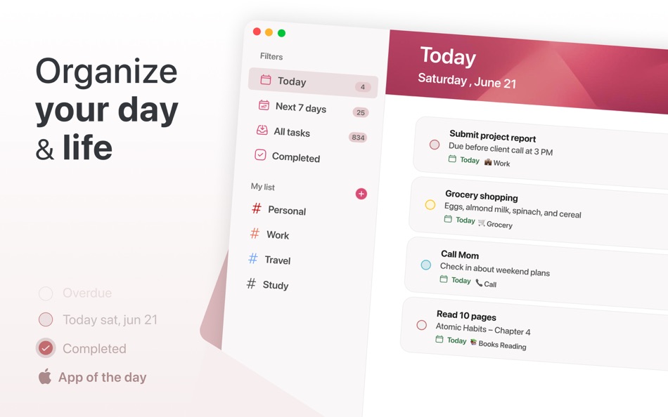 #1. To-Do List Reminder & Calendar (macOS) Podle: Muhammad Arham