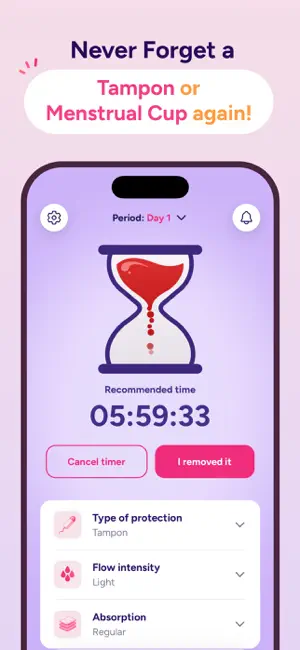 Mavie: Tampon & Cup Timer screenshot 1