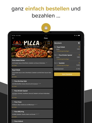 City Pizza Service in Brüel iPad screenshot