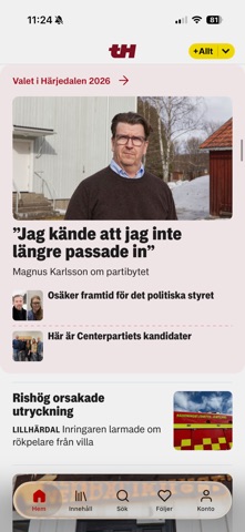 Tidningen Härjedalen screenshot