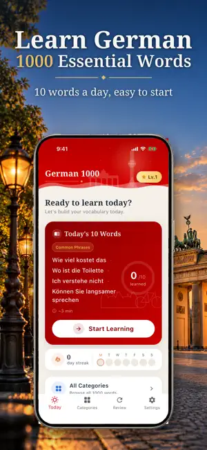 German 1000 Words-Learn German screenshot 1