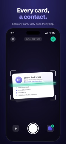 Visty: Business Card Scanner app screenshot