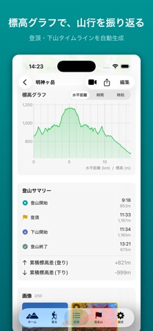 登山記録 - 百名山・GPS・オフライン地図 のスクリーンショット