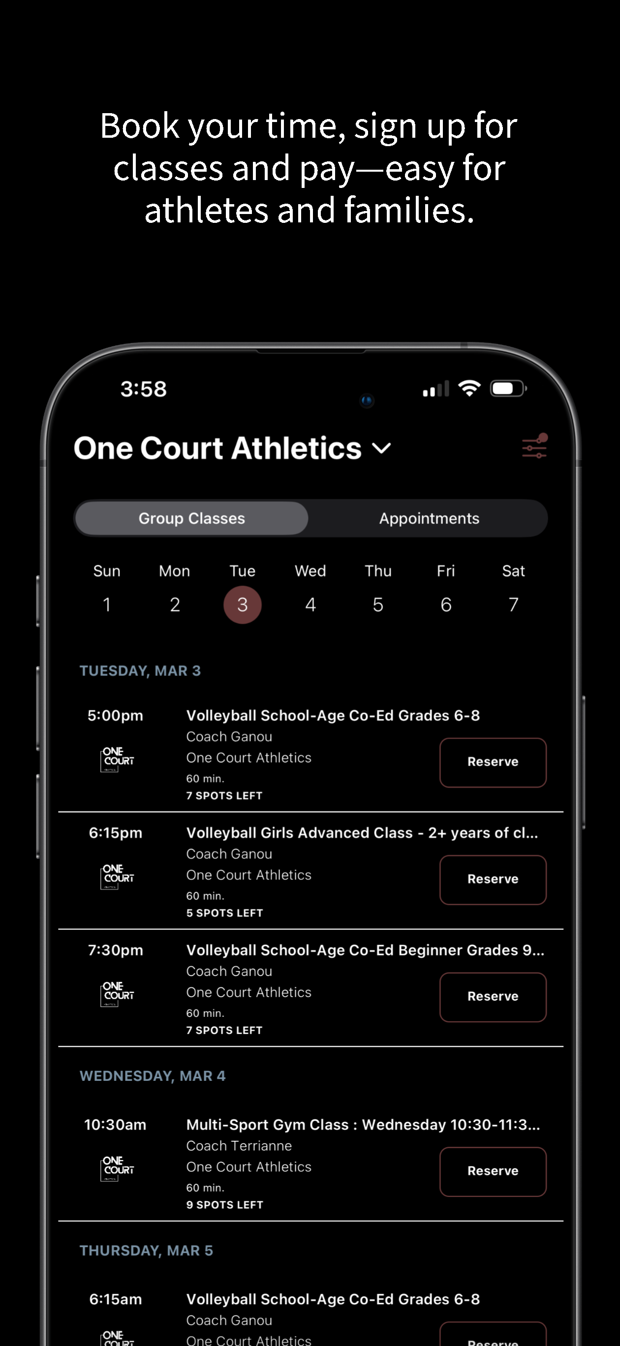 One Court Athletics screenshot 3