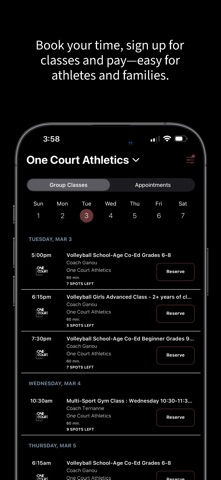 One Court Athletics iPhone screenshot