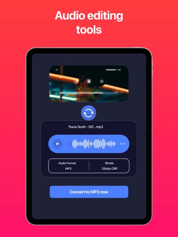 MP3 Converter. Video to Audio iPad screenshot