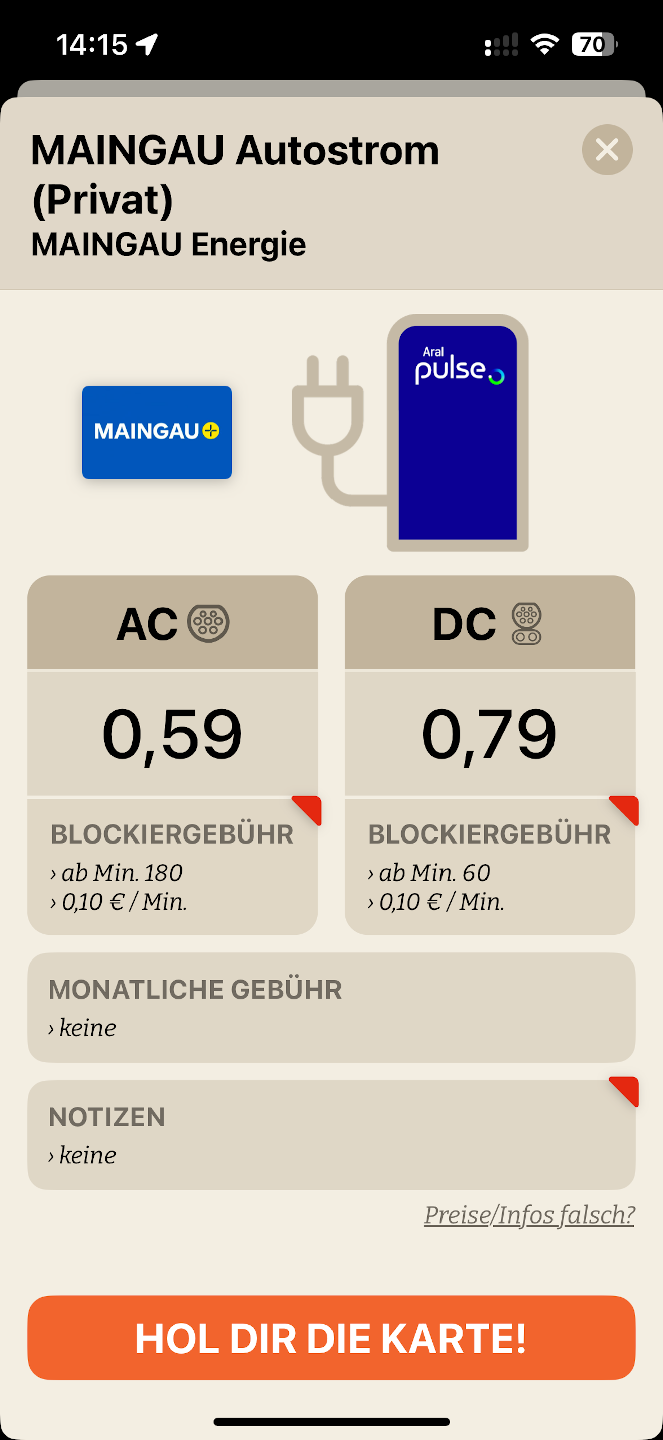 Ladefuchs: EV Strompreise