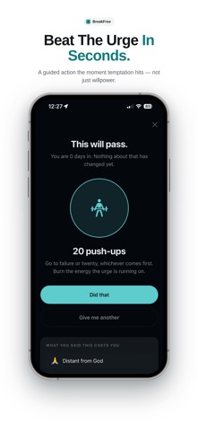 BreakFree: Quit Porn & Rewire iPhone screenshot