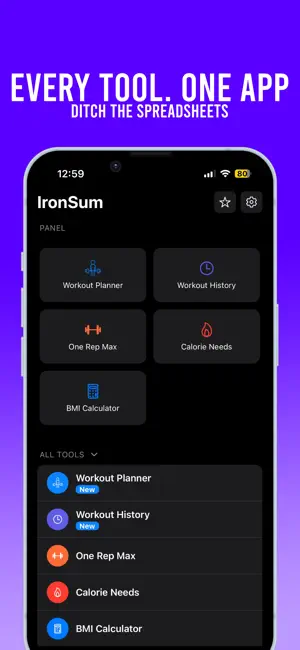 IronSum: Lifting & Nutrition screenshot 1