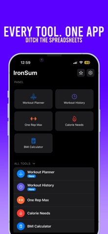 IronSum: Lifting & Nutrition screenshot